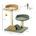 Load image into Gallery viewer, Small Cat Tree for Indoor Cats, Scratching Posts with 2 Beds, Toy Ball, 43 x 39 x 52cm