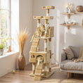 Load image into Gallery viewer, 68 inches Cat Tree, Multi-Level Large Cat Tower Condo with Scratching Posts, Perches, Cat Houses, Dangling Toy, Light Brown