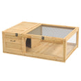 Load image into Gallery viewer, Wood Tortoise House Indoor Outdoor Turtle Habitat Reptile Cage for Lizards, Geckos, 35.8" x 23.8" x 12.6", Yellow