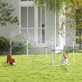 Load image into Gallery viewer, PawHut 4 Piece Dog Agility Training Equipment Set with Spray Water Tube, Dog Agility Set with Adjustable Height Hurdles, Whistle, Carry Bag, White