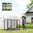 Load image into Gallery viewer, PawHut Outdoor Dog Kennel, 5.9' x 4' x 6' Heavy Duty Welded Wire Dog Playpen Enclosure with Roof, Escape-proof Lock, UV-Resistant & Waterproof Cover, for Medium Dogs, Silver
