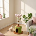 Load image into Gallery viewer, Cat Tree for Indoor Kittens, 88cm Flower Cat Tower with Condo & Bed, Scratching Post, 2 Toy Balls and 2 Crinkle Leaves, Kitty Activity Centre for Playing and Resting