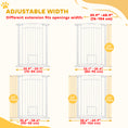 Load image into Gallery viewer, Dog Gate, Walk Through Pet Gate with Small Pet Door, Auto Close, for Doorways, House, Stair, 2 Extension Kits, Pressure Mount Kit, 30"-41" W x 42" H