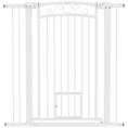 Load image into Gallery viewer, Dog Gate, Walk Through Pet Gate with Small Pet Door, Auto Close, for Doorways, House, Stair, 2 Extension Kits, Pressure Mount Kit, 30"-41" W x 42" H