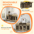 Load image into Gallery viewer, PawHut Double Dog Crate Furniture with Removable Divider for 2 Medium Dogs or 1 Large Dog, 66" Modern Dog Kennel Furniture End Table with Storage Drawers, Double Doors, Oak