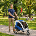 Load image into Gallery viewer, Dog Bike Trailer, 2-in-1 Pet Stroller Cart Bicycle Carrier, Folding Cart Frame with Suspension, Universal Bicycle Coupler, Reflectors, Flag, for Medium Dogs Up to 44 LBS, Light Gray