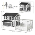 Load image into Gallery viewer, Wooden Chicken Coop with Run for 1-2 Chickens, Hen House with Nesting Box, Removable Tray, Fence, Outdoor Poultry Cage, 68" x 59" x 42" , Gray