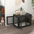 Load image into Gallery viewer, 37in Dog Crate Furniture with Cushion, Indoor Pet Kennel End Table with 2 Doors, for Large Dogs, Black