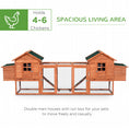 Load image into Gallery viewer, PawHut Dual Wooden Chicken Coop with Garden Bed, Large Outdoor Hen House with Nesting Boxes Removable Trays, Ramps Run, for Garden Backyard, 123" x 27.5" x 42.5", Natural Wood