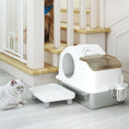 Load image into Gallery viewer, Stainless Steel Cat Litter Box with Removable Lid, Extra Large Enclosed Litter Box with High Sided, Mats, Scoop, Odor Free, Non-Sticky, Anti-Leakage, Easy Clean, for Big Cat