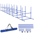 Load image into Gallery viewer, PawHut 8 Piece Dog Agility Training Equipment for Dog Agility Course with Adjustable Height Jump Bars, Included Carry Bag, & Displacing Top Bar, Blue