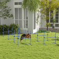Load image into Gallery viewer, PawHut 8 Piece Dog Agility Training Equipment for Dog Agility Course with Adjustable Height Jump Bars, Included Carry Bag, & Displacing Top Bar, Blue