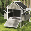 Load image into Gallery viewer, 137" Chicken Coop for 8-10 Chickens, Large Chicken House, Wooden Poultry Hen Cage with Nesting Box and Run for Backyard, Dark Gray