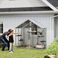 Load image into Gallery viewer, Large Catio Outdoor Cat Enclosure, Galvanized Steel Walk-in Cat Patio for Multiple Kittens, Outdoor Kitty Cage with Waterproof Cover, 5 Adjustable Platforms, Hammock, Metal Chicken Coop Run
