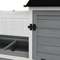 Load image into Gallery viewer, PawHut Indoor Outdoor Wooden Rabbit Hutch with Wheels, Large Bunny Hutch with Run & Slide-Out Tray for Small Animals, Guinea Pig, Gray