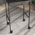 Load image into Gallery viewer, Bird Cage Budgie Cages for Finch Canary Parakeet with Stand Wheels Slide-out Tray Accessories Storage Shelf, Black 46.5 x 36 x 124 cm