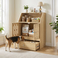 Load image into Gallery viewer, Dog Feeding Station Food Storage w/ 2 Elevated Bowls & Slow-Feed Mat, Hidden Pet Feeding Station, Pet Food Storage Cabinet Organizer, Sliding Drawer, Hidden Feeder for Cats & Dogs