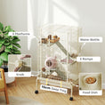 Load image into Gallery viewer, PawHut 47" Small Animal Cage, 4 Levels Large Rolling Metal Ferret Chinchilla Rabbit Cage with 5.9" Deep Tray, 3 Ramps, Water Bottle, Food Dish, for Syrian, Squirrel, Beige