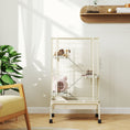 Load image into Gallery viewer, PawHut 47" Small Animal Cage, 4 Levels Large Rolling Metal Ferret Chinchilla Rabbit Cage with 5.9" Deep Tray, 3 Ramps, Water Bottle, Food Dish, for Syrian, Squirrel, Beige
