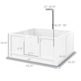 Load image into Gallery viewer, PawHut Whelping Box for Dogs with Retractable Light Stand, Waterproof Mat for Puppies with Pig Rail, Adjustable Height Door for Small, Medium & Large Breed Dogs, 41" x 39"