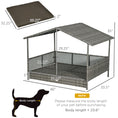 Load image into Gallery viewer, PawHut Outdoor Wicker Dog House with Canopy, Rattan Dog Bed with Soft Cushion Removable Cover for Medium and Large Dogs, Charcoal Gray