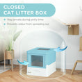 Load image into Gallery viewer, Cat Litter Tray with Hood Enclosed Cat Litter Box Pet Toilet w/ Lid, Scoop, Front Entry, 47.5 x 35.5 x 36.7cm - Light Blue