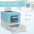Load image into Gallery viewer, Cat Litter Tray with Hood Enclosed Cat Litter Box Pet Toilet w/ Lid, Scoop, Front Entry, 47.5 x 35.5 x 36.7cm - Light Blue