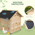 Load image into Gallery viewer, PawHut Duck Coop, Wooden Duck House, Outdoor Small Animal House with Openable Roof, Double Doors, Removable Base for 1-3 Ducks, Natural Wood