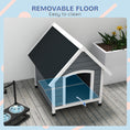 Load image into Gallery viewer, Dog Kennel Outdoor Wooden Dog House with Removable Floor, Elevated Pet Shelter, Anti-Corrosion Wood, for Medium Dogs, 82H x 75W x 88Dcm - Grey