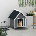 Load image into Gallery viewer, Dog Kennel Outdoor Wooden Dog House with Removable Floor, Elevated Pet Shelter, Anti-Corrosion Wood, for Medium Dogs, 82H x 75W x 88Dcm - Grey