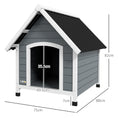 Load image into Gallery viewer, Dog Kennel Outdoor Wooden Dog House with Removable Floor, Elevated Pet Shelter, Anti-Corrosion Wood, for Medium Dogs, 82H x 75W x 88Dcm - Grey