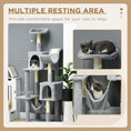 Load image into Gallery viewer, Tall Cat Tree for Indoor Cats, 70" Multi-Level Cat Tower with Hammock, Cat Bed, Cat Condo with Sisal Scratching Posts, Bluish Grey