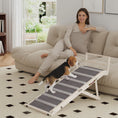 Load image into Gallery viewer, Dog Ramp for Couch, Folding Pet Ramp for Bed, 4 Adjustable Height from 15" to 19", Wooden Pet Step with Non-Slip Traction Mat and Safety Side Rails for Small to Large Dogs