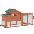 Load image into Gallery viewer, Chicken Coop with Run, Mobile Wooden Chicken House with Nesting Box, Roosting Bar, Ramp & Tray, Hen House Poultry Cage for 1-2 Hens, 74.8" L x 27.2" W x 38.2" H