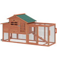 Load image into Gallery viewer, Chicken Coop with Run, Mobile Wooden Chicken House with Nesting Box, Roosting Bar, Ramp & Tray, Hen House Poultry Cage for 1-2 Hens, 74.8" L x 27.2" W x 38.2" H