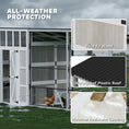 Load image into Gallery viewer, 212"L Large Chicken Coop for 10-15 Hens, Walk-in Outdoor Chicken House with Run, Nesting Box, Waterproof Roof, Perches, Wooden Hen House Poultry Cage for Ducks, Rabbits, Light Gray