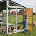 Load image into Gallery viewer, 212"L Large Chicken Coop for 10-15 Hens, Walk-in Outdoor Chicken House with Run, Nesting Box, Waterproof Roof, Perches, Wooden Hen House Poultry Cage for Ducks, Rabbits, Light Gray