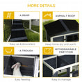 Load image into Gallery viewer, PawHut 2 Levels Outdoor Rabbit Hutch with Openable Top, 59" Wooden Large Rabbit Cage with Run Weatherproof Roof, Removable Tray, Ramp, Dark Gray