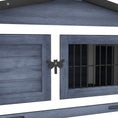 Load image into Gallery viewer, PawHut 2 Levels Outdoor Rabbit Hutch with Openable Top, 59" Wooden Large Rabbit Cage with Run Weatherproof Roof, Removable Tray, Ramp, Dark Gray