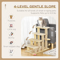 Load image into Gallery viewer, PawHut Cat Stairs, 2 in 1 Cat Tree Tower Pet Steps with Scratching Posts, Hanging Toy Ball, 4-Step Cat Climbing Tower for High Bed, Sofa, Indoor Use, Beige