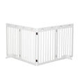 Load image into Gallery viewer, Freestanding Pet Gate 4 Panel Dog Barrier Folding Safety Fence with Support Feet up to 204cm Long 75cm Tall for Doorway Stairs, White