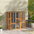 Load image into Gallery viewer, Large Outdoor Catio Enclosure, Weatherproof Cat House with Asphalt Roof, Wooden Cat Patio Cage with 6 Balanced Platforms, 71" x 39" x 71", Orange