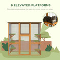 Load image into Gallery viewer, Large Outdoor Catio Enclosure, Weatherproof Cat House with Asphalt Roof, Wooden Cat Patio Cage with 6 Balanced Platforms, 71" x 39" x 71", Orange