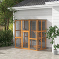 Load image into Gallery viewer, Large Outdoor Catio Enclosure, Weatherproof Cat House with Asphalt Roof, Wooden Cat Patio Cage with 6 Balanced Platforms, 71" x 39" x 71", Orange