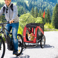 Load image into Gallery viewer, Dog Bike Trailer Pet Cart Bicycle Wagon Cargo Carrier Attachment for Travel with 3 Entrances Large Wheels for Off-Road & Mesh Screen, Red/ Black