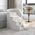 Load image into Gallery viewer, Pet Stairs Dog Steps for High Bed, 4 Levels Dog Stairs for Car, Wooden Cat Ladder with Non-Slip Carpet, 15.7" L x 23.2" W x 21.3" H, White