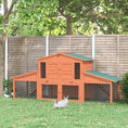 Load image into Gallery viewer, 88.5" x 27.5" x 39.25" Deluxe Wooden Rabbit Hutch Backyard Bunny Cage Small Animal Living House with Outdoor Run, Orange