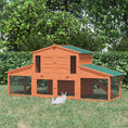 Load image into Gallery viewer, 88.5" x 27.5" x 39.25" Deluxe Wooden Rabbit Hutch Backyard Bunny Cage Small Animal Living House with Outdoor Run, Orange