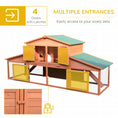 Load image into Gallery viewer, 88.5" x 27.5" x 39.25" Deluxe Wooden Rabbit Hutch Backyard Bunny Cage Small Animal Living House with Outdoor Run, Orange