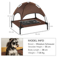 Load image into Gallery viewer, Raised Dog Bed Waterproof Elevated Pet Cot with Breathable Mesh UV Protection Canopy Brown, for Medium Dogs, 76 x 61 x 73cm